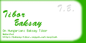 tibor baksay business card